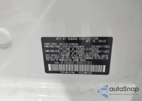 2024 Subaru Crosstrek Premium из США, поврежденный, VIN JF2GUADC1RH893261